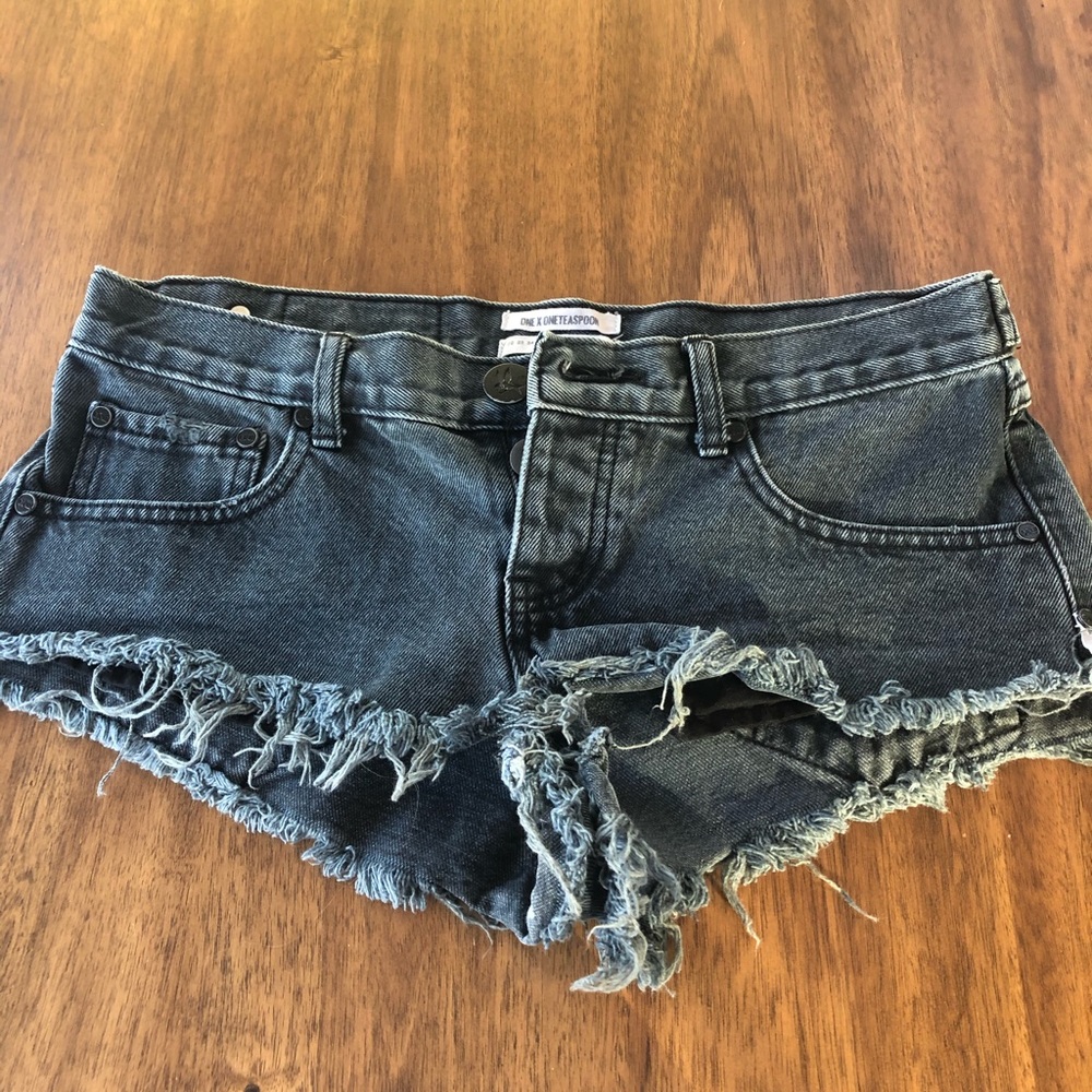 One Teaspoon Black Denim Shorts